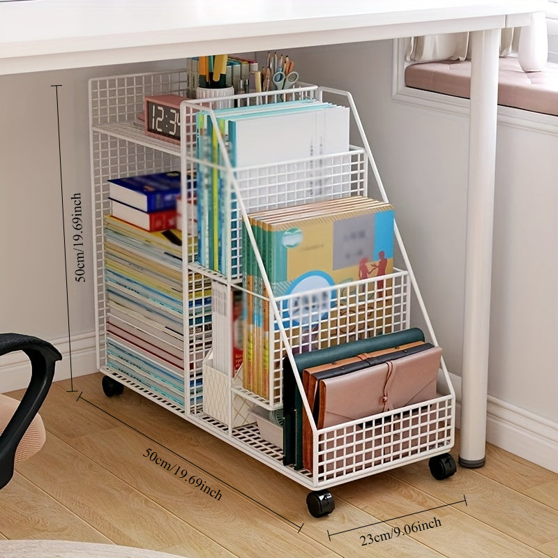 Mobile Storage Cart with Wheels for Desk Organization-2