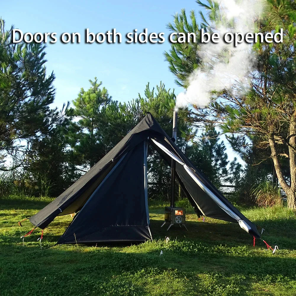 Tipi Hot Tent with Chimney Window Bushcraft Green
