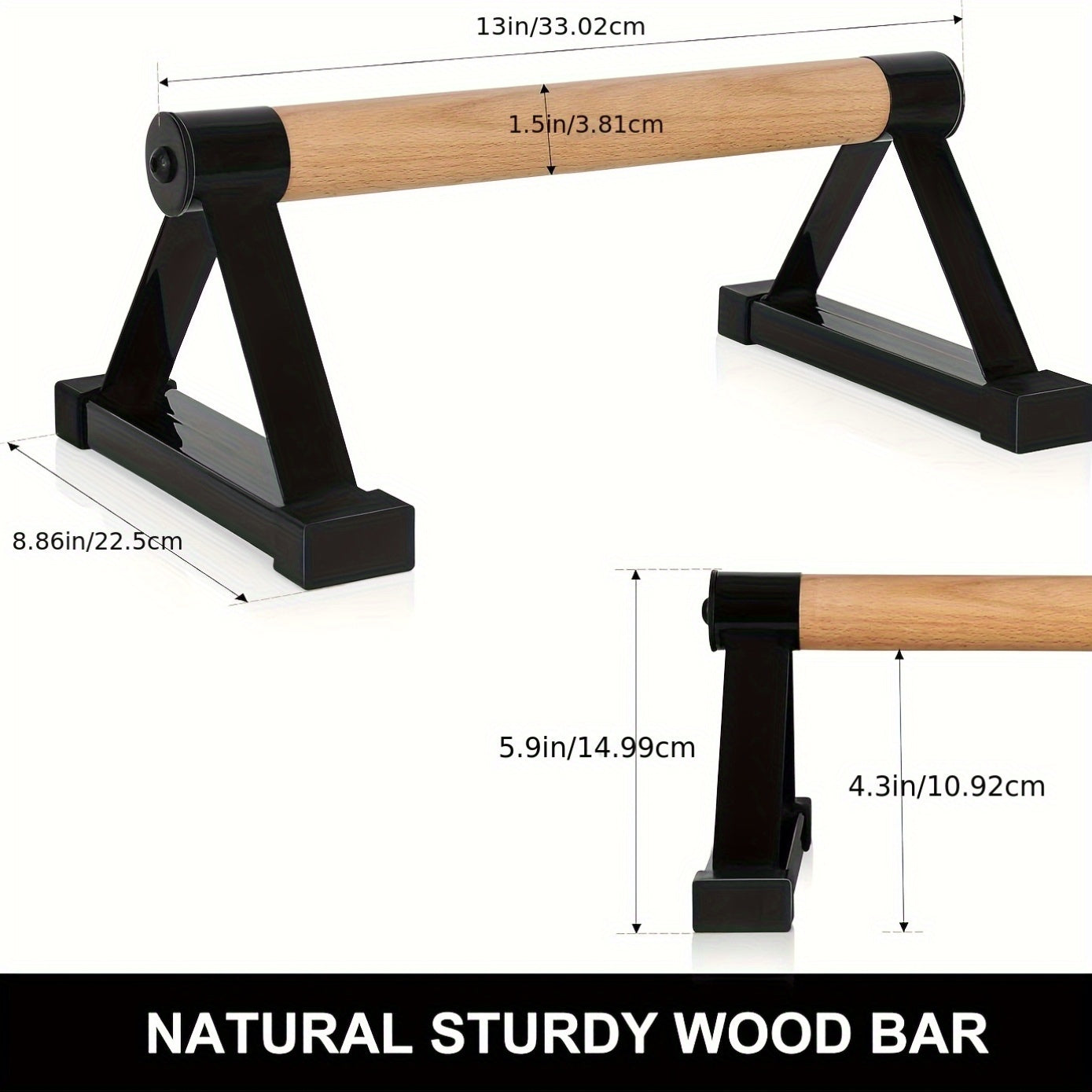 Wooden Push-Up Bars Handstand Calisthenics Bars