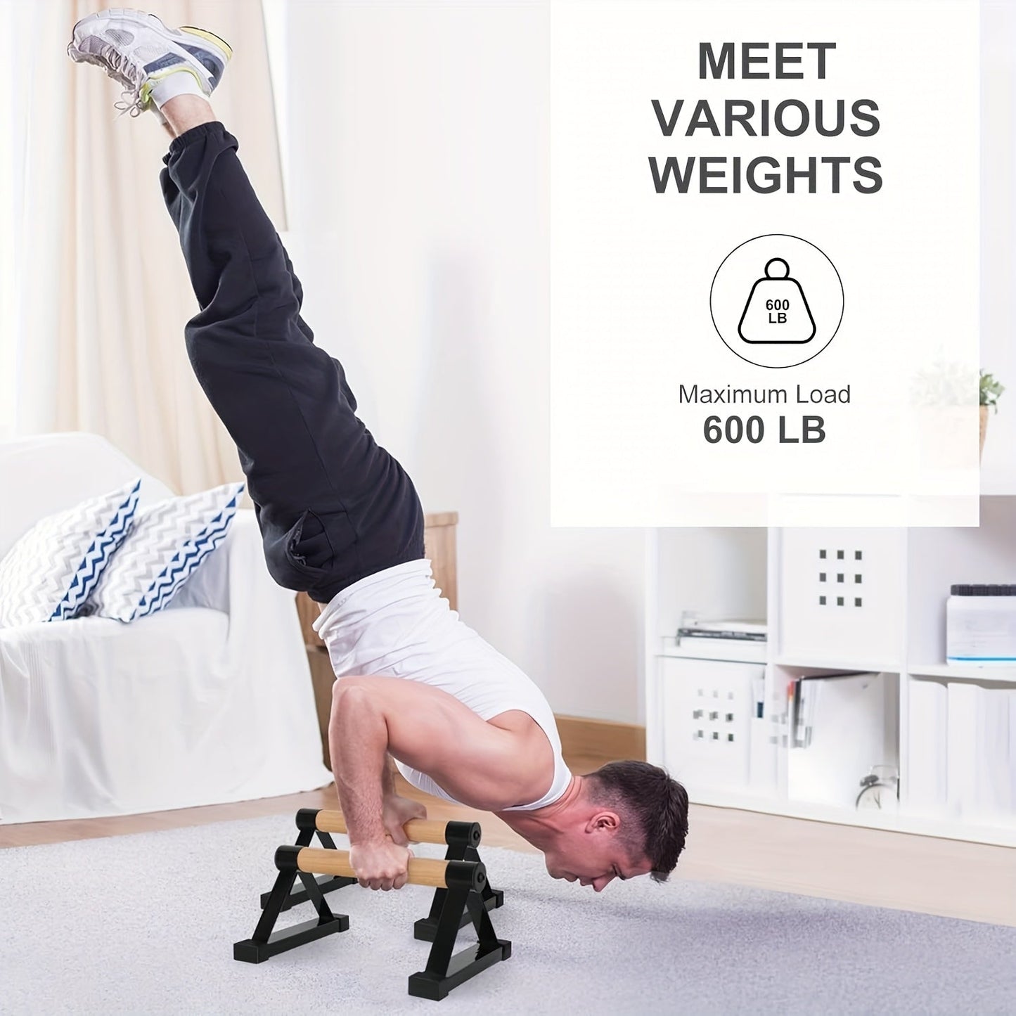 Wooden Push-Up Bars Handstand Calisthenics Bars