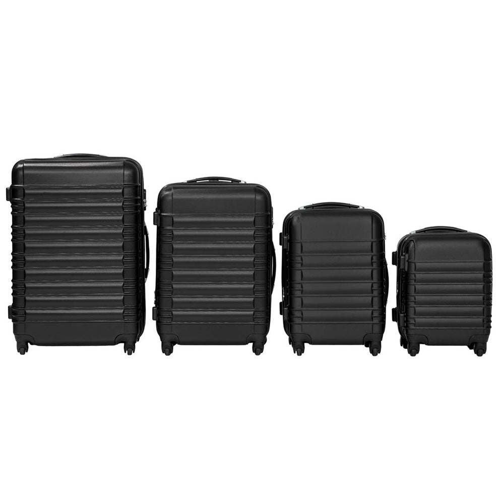 Set de 4 trolere cabina, 4 culori-negru