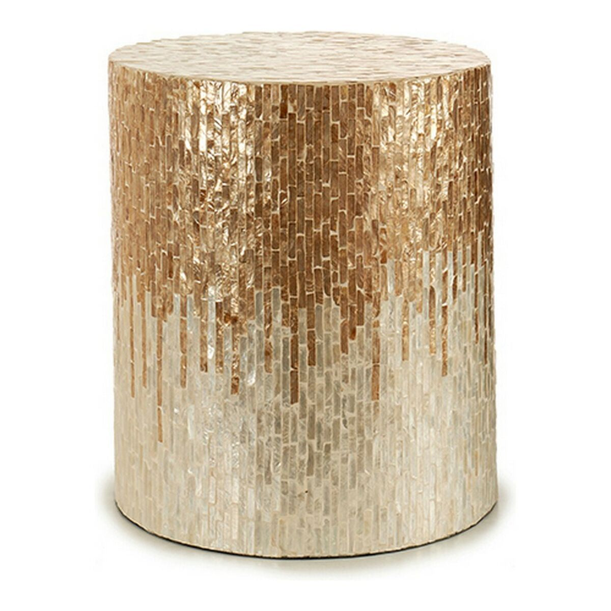 Bench Gift Decor TLC-82545 TLC-82545 White Beige Golden Silver Mother of pearl Particleboard 40 x 45,5 x 40 cm-0
