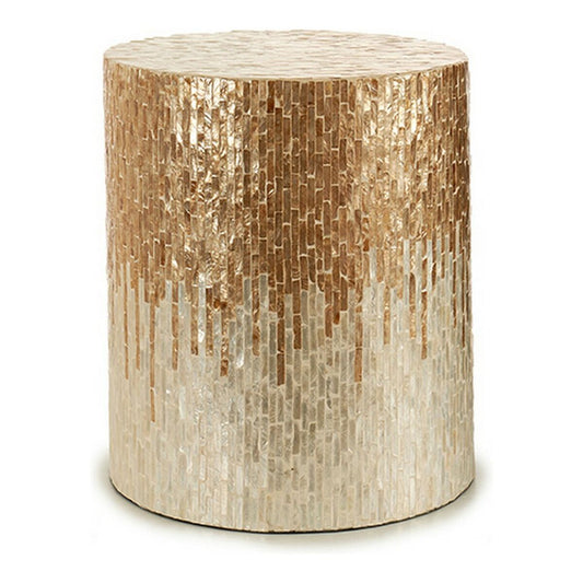 Bench Gift Decor TLC-82545 TLC-82545 White Beige Golden Silver Mother of pearl Particleboard 40 x 45,5 x 40 cm-0