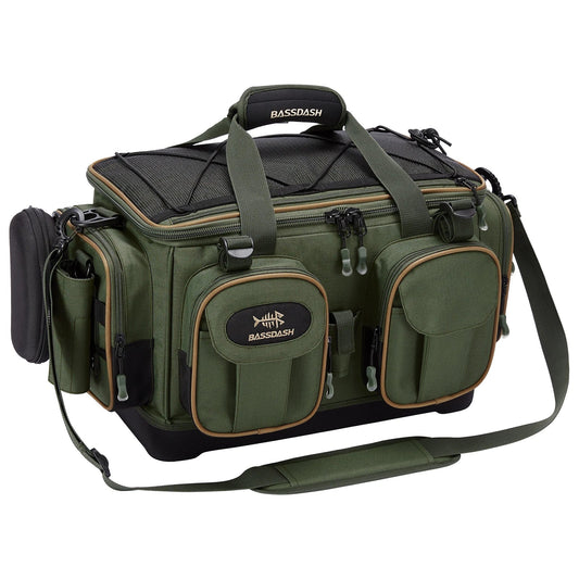 Fishing Tackle Shoulder Bag with Rain Cover Army Green-0