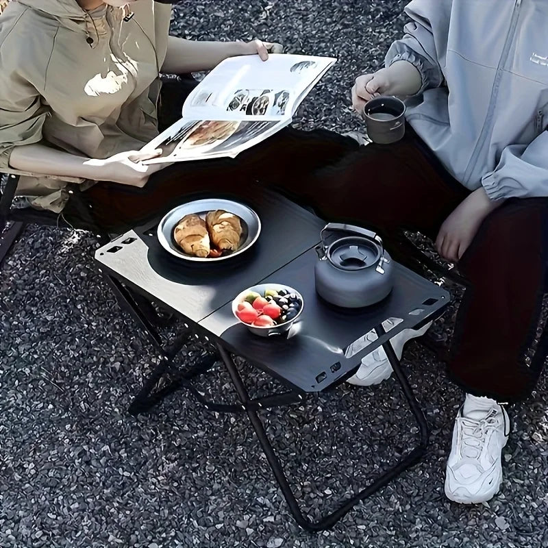 Folding Camping Table with Carry Handle Tripod Base Black-3