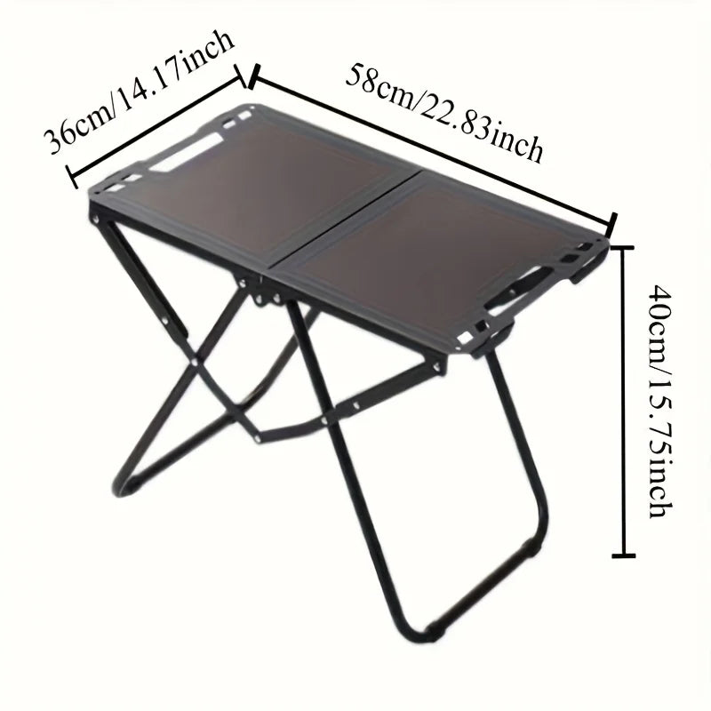 Folding Camping Table with Carry Handle Tripod Base Black-2