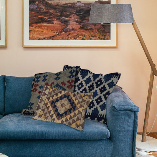 Kilim -Handwoven- Sand- Dune- Cushion- Cover