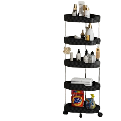 Organize your essentials neatly on this stylish bathroom floor storage rack-0